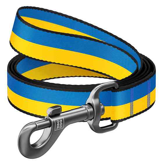 Повідець для собак з нейлону WAUDOG Nylon малюнок "Colors of freedom", розмір M, Ш 20 мм, Д 122 см Київ