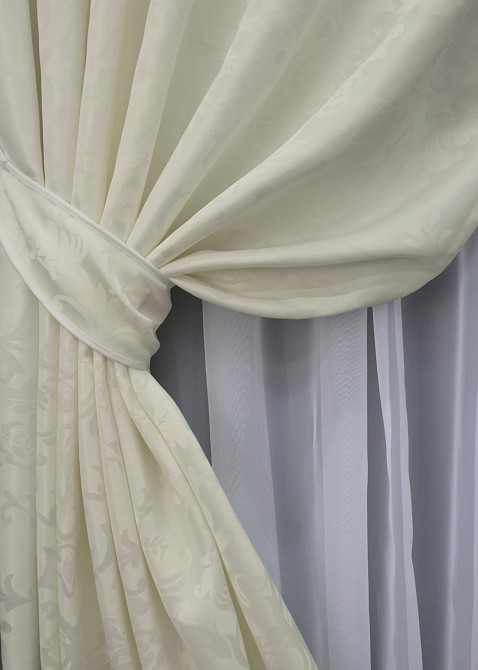 Комплект готових штор VR-Textil Софт № 1441ш Молочний 140х270 см 2шт (33-0339) Київ - фото 5