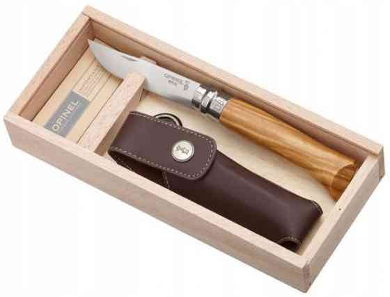 Складаний Ніж із чохлом у пеналі Opinel Inox Steel No8 VRN Olive (001004) Неіржавка сталь Нововолинськ