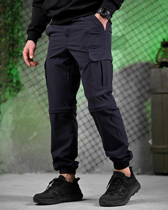 Мужские летние такатические штаны трансформер шорты Дснс синие Одесса - изображение 4