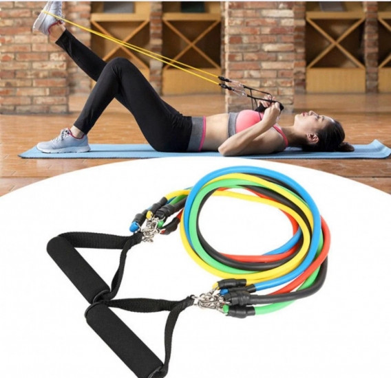 Набір еспандерів для фітнесу в чохлі 5 шт Вінниця - фото 4