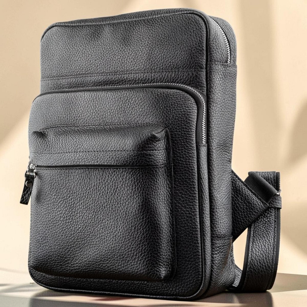 Шкіряний рюкзак чорний (SHVIGEL) Київ - фото 17