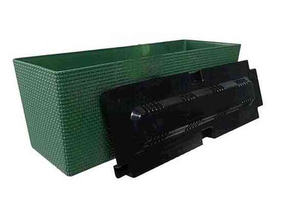 Балконный горшок для цветов КАННА 40 с вставкой арт.Bp40lgr 39*14*14см зеленый ТМ ММ-ПЛАСТ Киев
