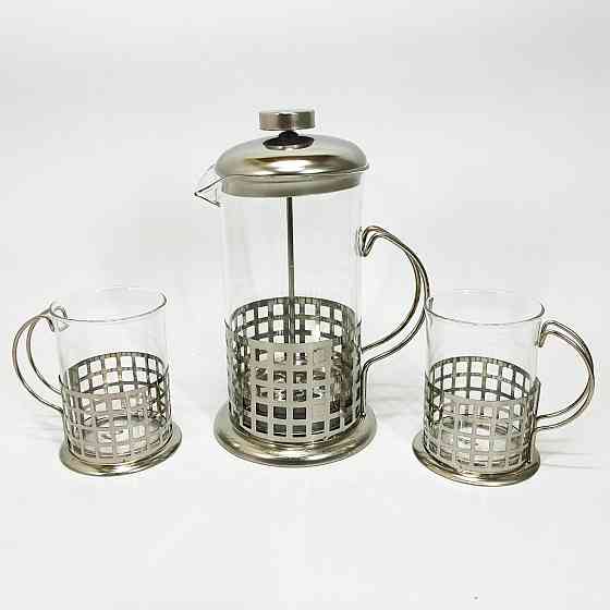 Заварник френч-прес UNIQUE, Домашній френч-прес, для заварювання кави Заварник прозорий WI-12 Івано-Франківськ