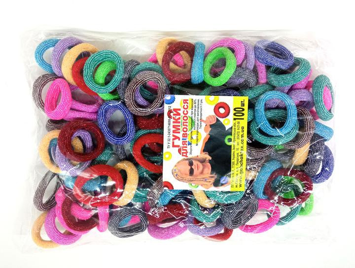 Резинка для волос люрекс яркая набор 100 шт Киев - изображение 1