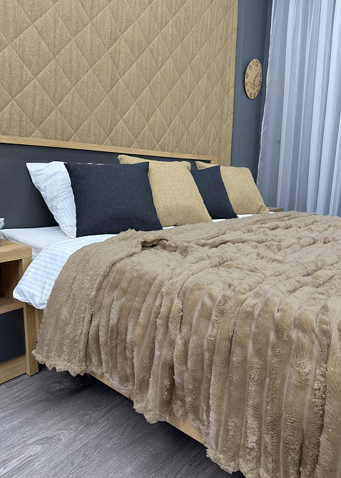 Плед-покривало смужка Шарпей 210х220 см (+-10см) Капучино (87-203) Київ - фото 2