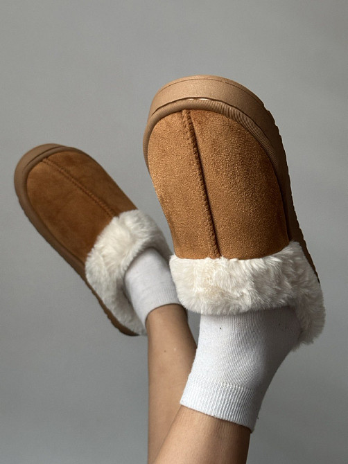 Жіночі пухнасті зимові капці на платформі Platform 36-37 розмір взуття Вінниця - фото 2