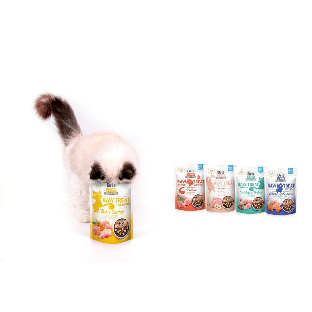 Ласощі для котів Brit Raw Treat Hair & Skin Freeze-dried з рибою та індичкою, 40 г Вінниця - фото 2