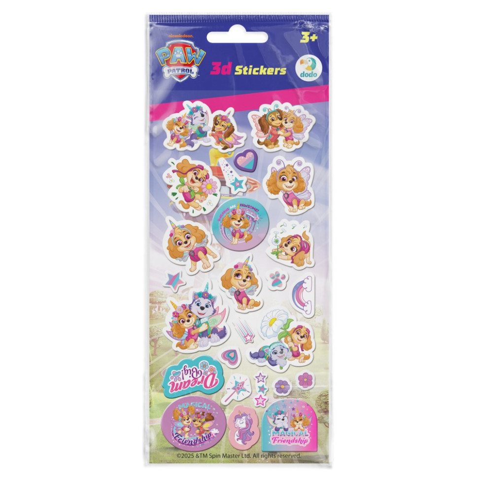 Дитячий набір 3D-наліпок "Paw Patrol. Щенята-Єдиноріжки" 200673, 1 аркуш Вінниця - фото 1