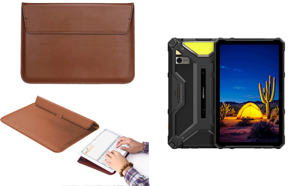 Чехол-конверт VitoCase для Ulefone Armor Pad 4 Ultra, с функцией подставки для планшета Коричневый Киев - изображение 1