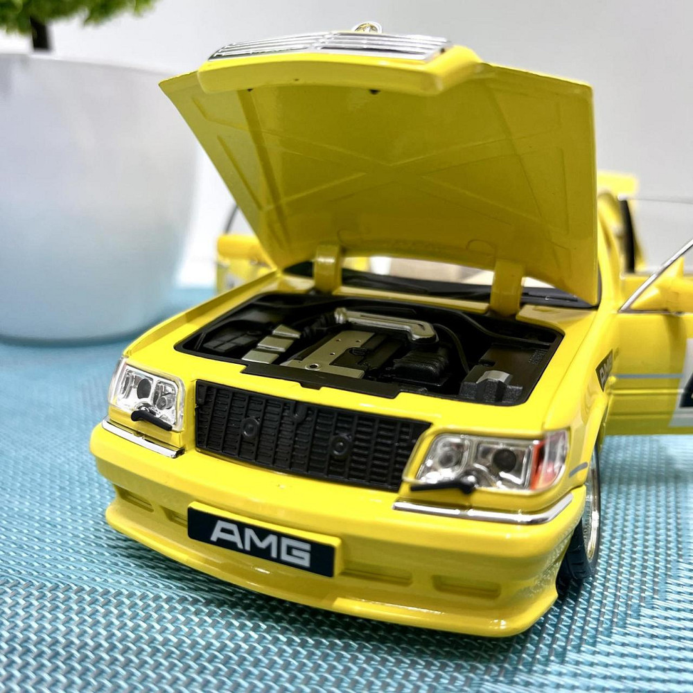 Машинка Авто Експерт Mercedes-Benz S-Class W140 металопластикова 1:24 звук світло інерція відчиняються двері капот багажник Жовта Чернігів - фото 10