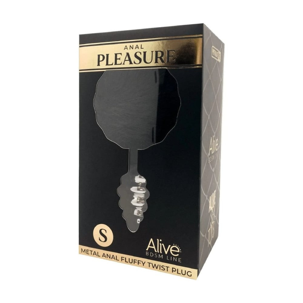 Анальная рельефная пробка Alive Anal Pleasure с черным хвостиком, М Sex Aura Киев - изображение 3
