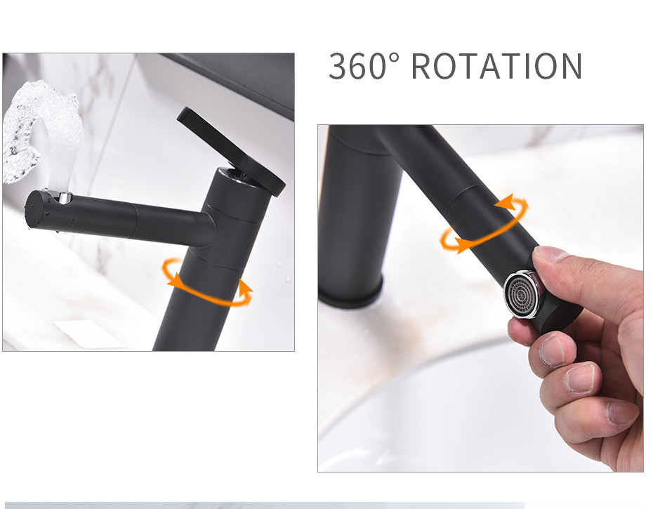 Смеситель для умывальника однорычажный кран горизонтальный монтаж WanFan для ванны Черный-хром Каменец-Подольский - изображение 3