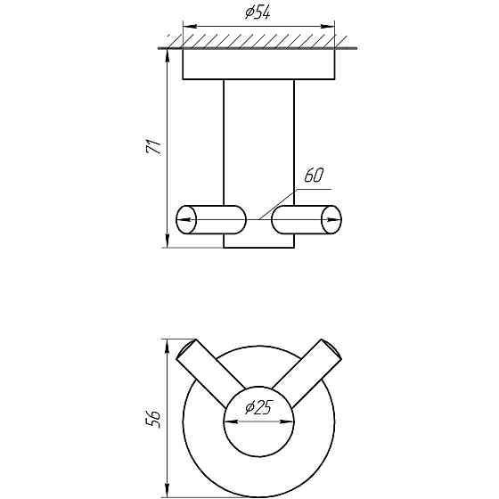 Гачок подвійний Globus Lux BS8415 чорний матовий SUS304 Луцк