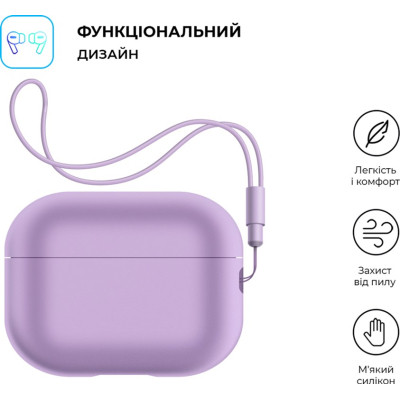 Чохол для навушників Armorstandart Silicone Case with straps для Apple Airpods Pro 2 Pink Purple (ARM68613) Вінниця - фото 2