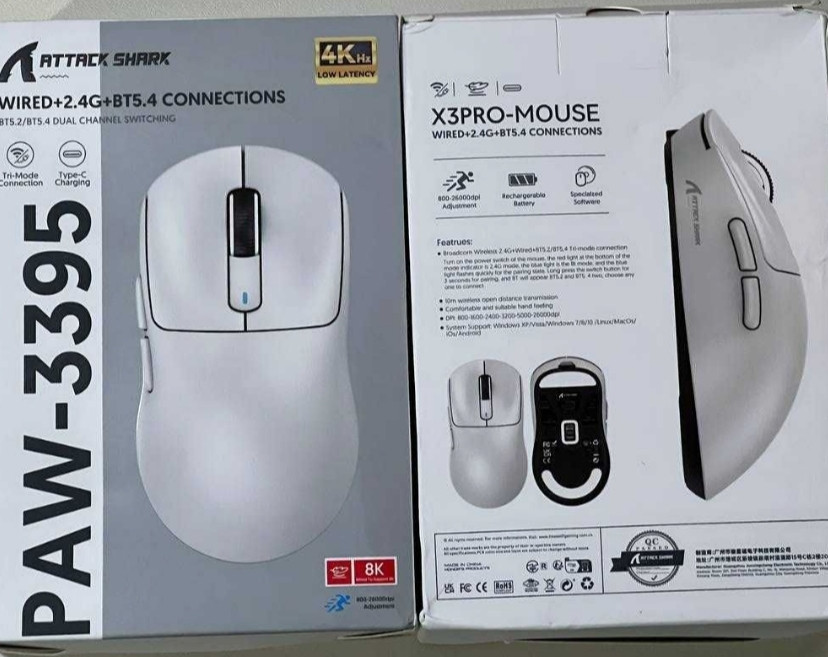 Ігрова Ведмедик Attack Shark X3 PRO із сенсором PAW3395. Київ - фото 1