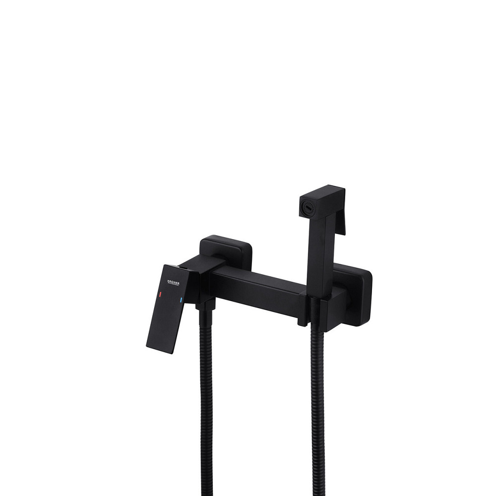 Змішувачі з гігієнічним душем Kroner KRP Edelstahl Kubus - SCH052 чорний Київ - фото 4