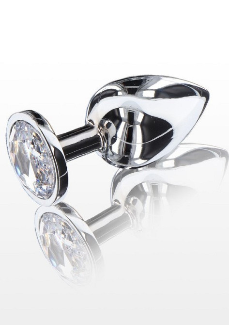 Анальная пробка металлическая Toy Joy Starlight Booty Jewel с белым кристаллом, Large Sex Aura Киев - изображение 1