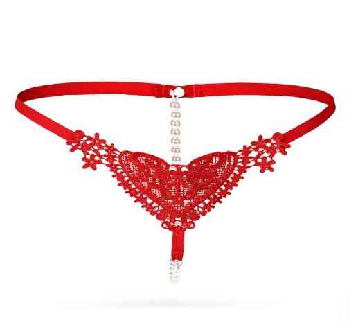 Труси з перлами та сердечком one size червоний Київ