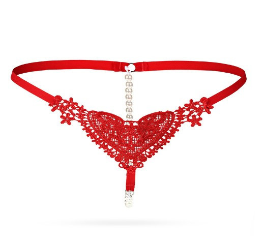 Труси з перлами та сердечком one size червоний Київ - фото 1