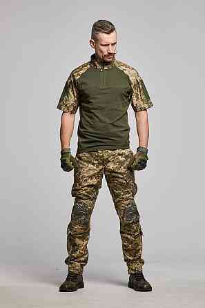 Армійські чоловічі посилені штани з наколінниками піксель, штурмові штани ріп стоп з липучками під коліно Львів