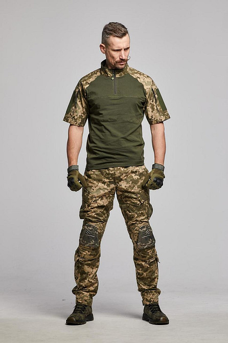 Армійські чоловічі посилені штани з наколінниками піксель, штурмові штани ріп стоп з липучками під коліно Львів - фото 3