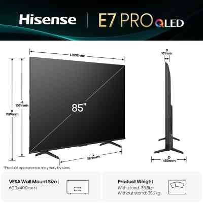 Телевизор Hisense 85E7Q PRO Винница