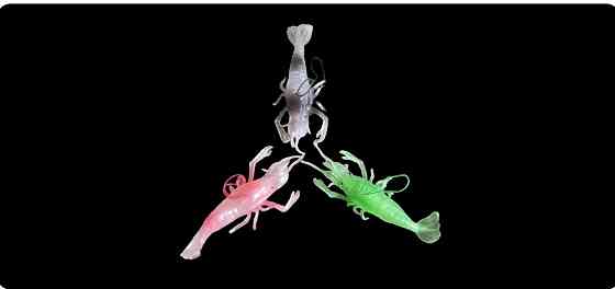 Силіконова велика креветка люмінесцентна 13 см салатовий Київ