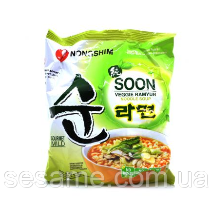 Корейская лапша NongShim Soon Veggie Ramyun быстрого приготовления 112g Харьков - изображение 1