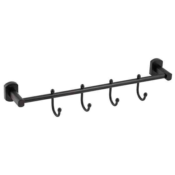 Держатель для полотенца Qtap Liberty 4 крючка 450 мм QTLIBBLM1154-4 Black Киев