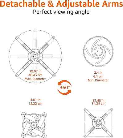 Кронштейн для проектора Amazon Basics Tilting Ceiling/Wall 15kg белый потолочный/настенный регулируемый Киев