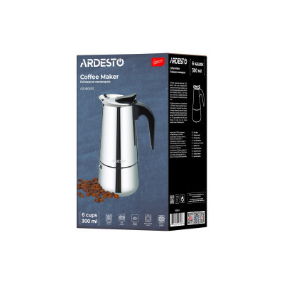 Гейзерна кавоварка Ardesto Gemini Apulia 6 чашок (AR0806SS) Вінниця - фото 3