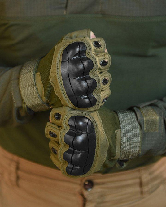 РУЧАТКИ БЕЗПАЛІ OUTDOOR TACTICS ІЗ ЗАХИСТОМ OLIVE ВТ6010 Одесса - изображение 3