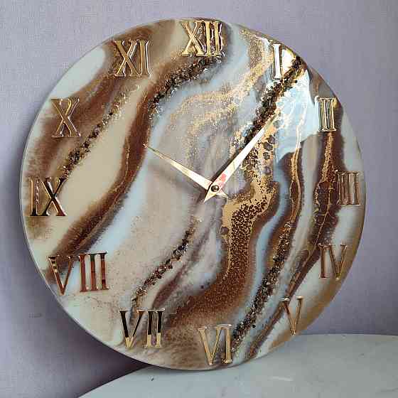 Годинник настінний 40 см з епоксидної смоли Дніпро