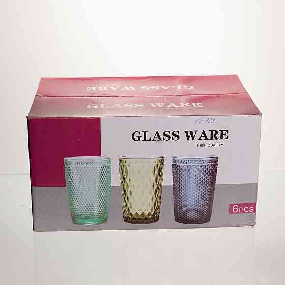 Набір склянок 6 штук 350 мл для лимонадів соку води коктейлів склянки скляні для напоїв Сірий HP-19-183 Київ