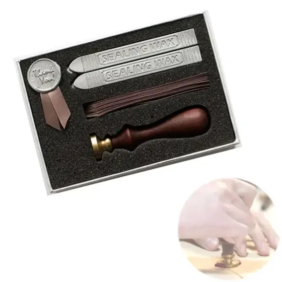 Набір для сургучної печатки з ручкою та свічками "Дякую" Київ