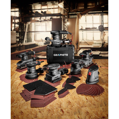 Шліфувальна машина Graphite вібраційна Delta 105W, 140х140х97, 24000кол/хв (59G335) Вінниця - фото 9