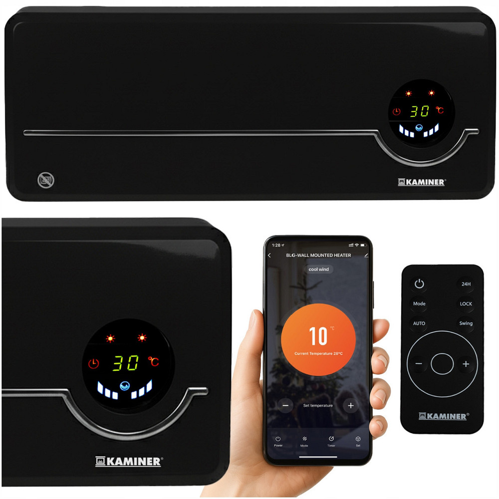 Электрический настенный обогреватель с WiFi и пультом управления Kaminer (26388) Нововолынск - изображение 1