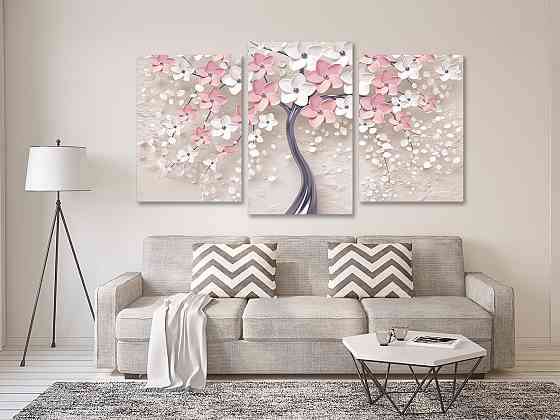 Модульная картина в гостиную / спальню  Рожеве дерево Art-688_3 Киев