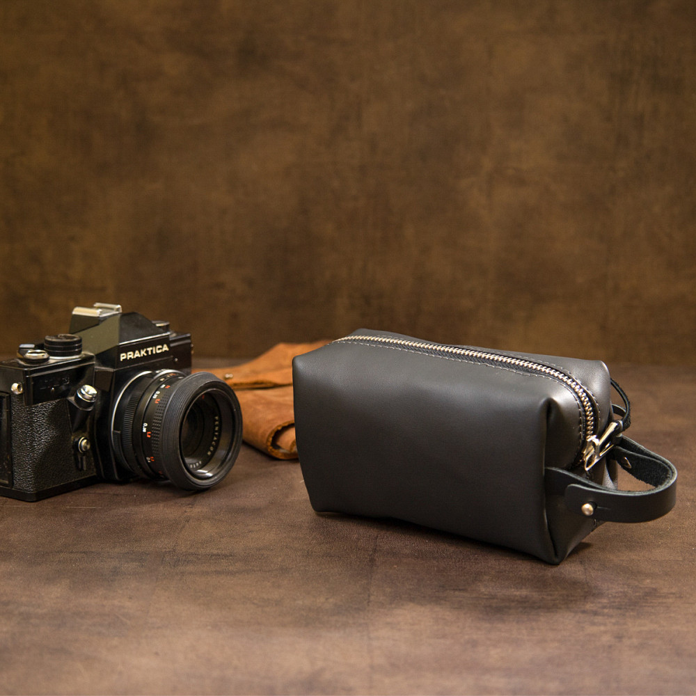 Кожаная косметичка для мужчин GRANDE PELLE 11507 Черный Киев - изображение 6