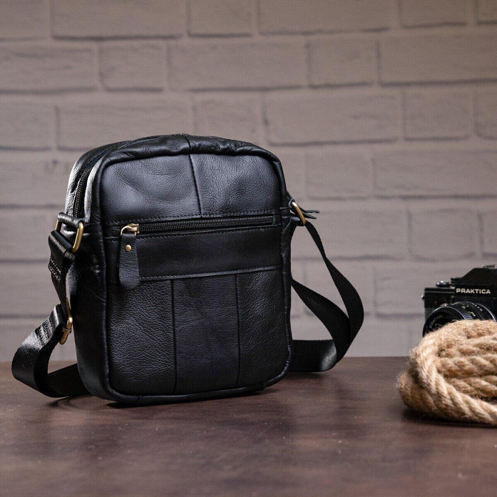 Сумка чоловіча флотар Чорна (Vintage) Київ - фото 10