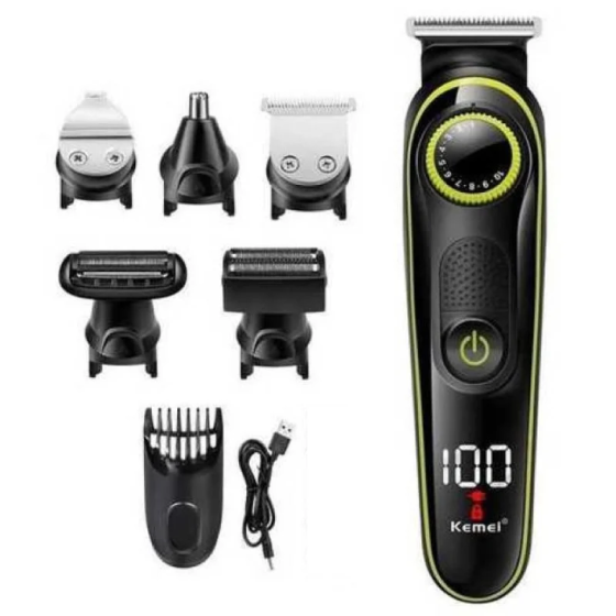 Машинка для стрижки 5в1 Kemei KM-696, триммер для волосся, бороди, носа та вух, регулювання 1-10 мм Одеса