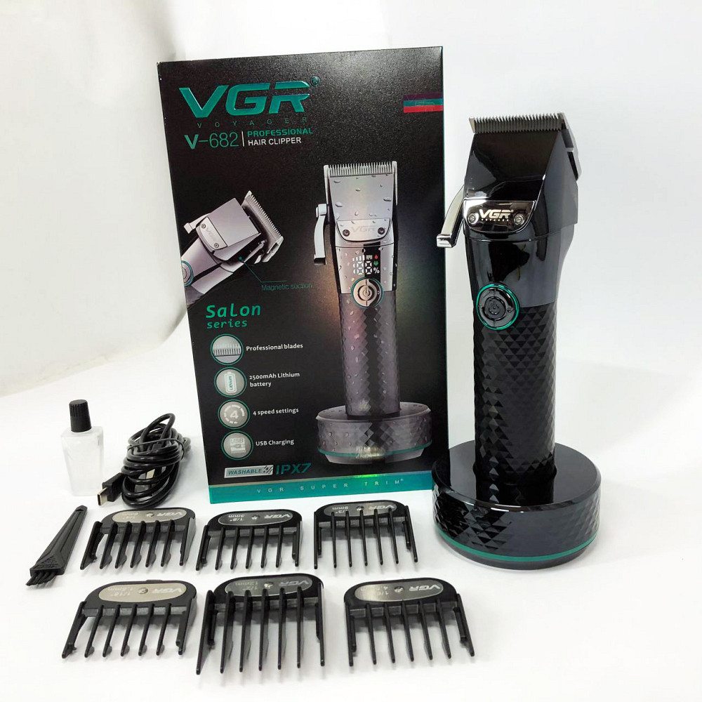 Професійна окантовочна машинка для стрижки волосся VGR V-682, Бездротовий тример для стрижки та гоління LD-62 Київ - фото 5