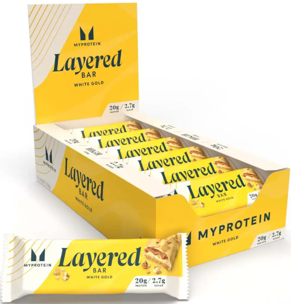 Протеиновые батончики MYPROTEIN Layered Bar 12x60g Белое золото Киев - изображение 1