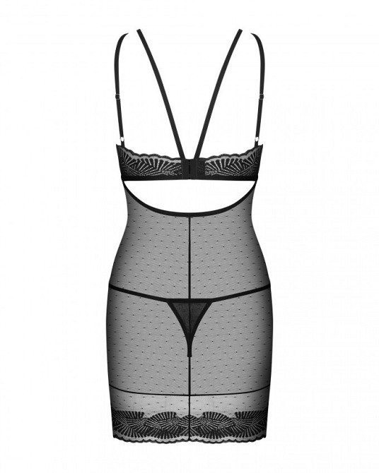 Сорочка кружевная Obsessive Allastia черный, L/XL Sex Aura Киев - изображение 6