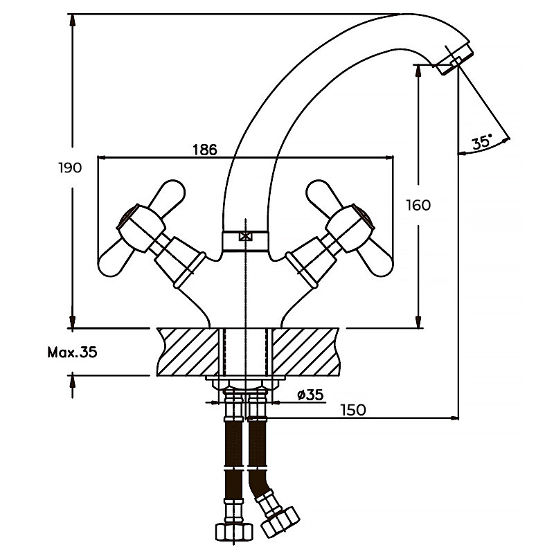 Смеситель для умывальника Haiba Dominox 272 HB0080 Харьков - изображение 2