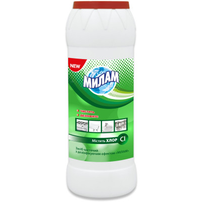 Порошок для чистки ванн Мілам с дезинфицирующим эффектом с хлором 500 г (4820152290670) Винница - изображение 1