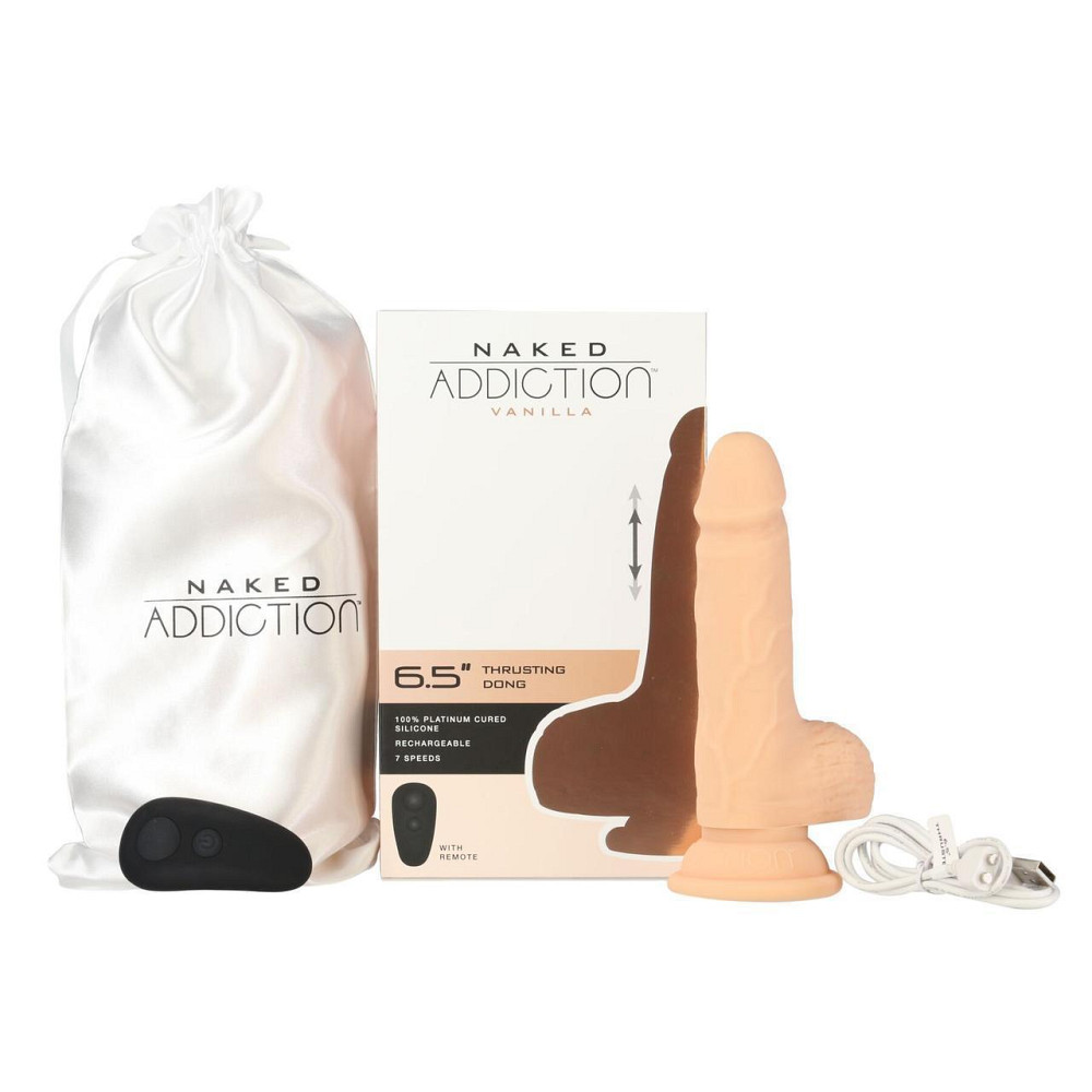 Фаллоимитатор-пульсатор Naked Addiction 6.5″ Thrusting Dong With Remote, движения вперед-назад,пульт Sex Aura Киев - изображение 8
