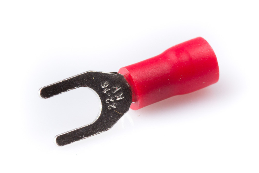 Кабельный наконечник вилочный (тип U) 0,5-1,5кв.мм. О 4,3 мм красный Полтава - изображение 1