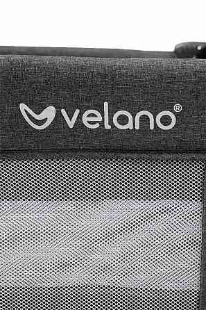Ліжко-манеж дитяче Velano Tino з другим ярусом і пеленатором (Темно-сірий) Київ